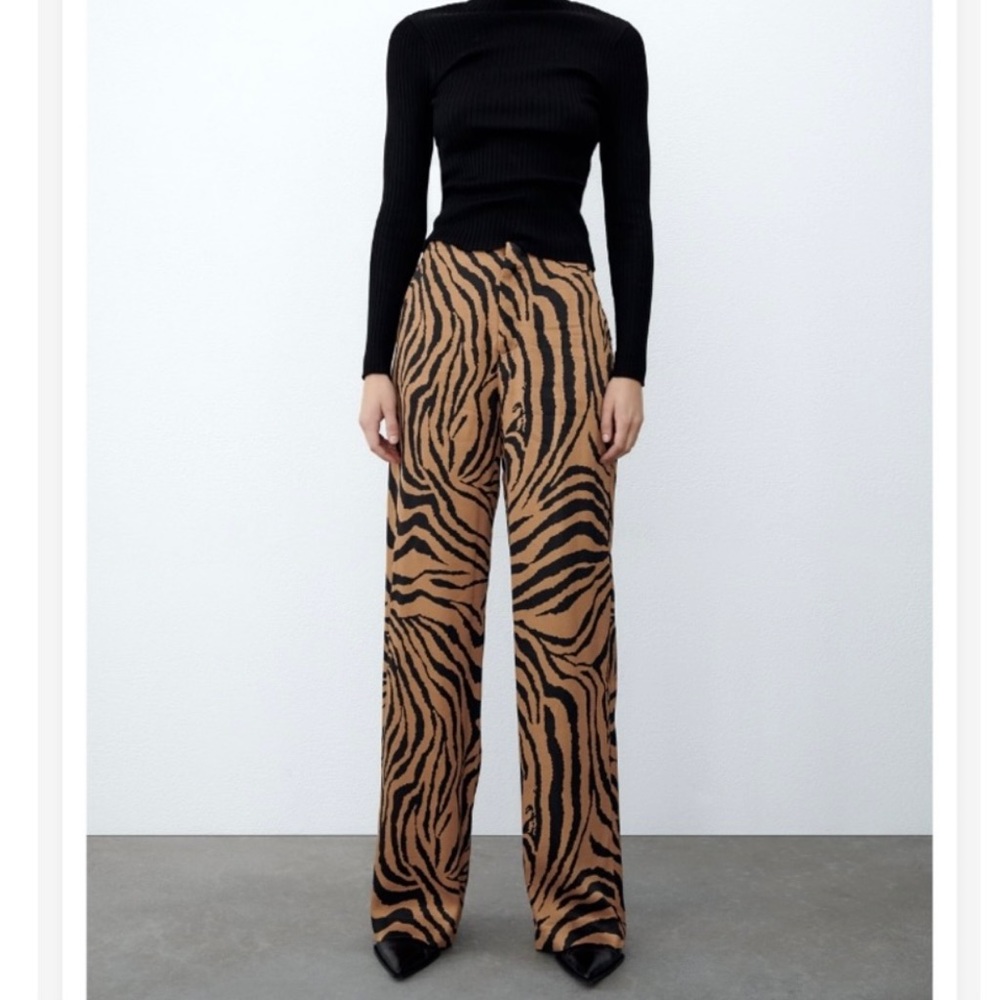 Zara animal print trousers
